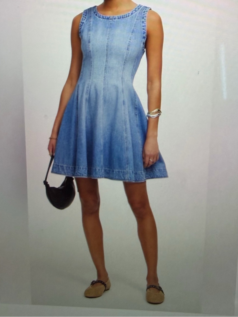 Madewell Light Wash Denim Sleeveless Mini Dress